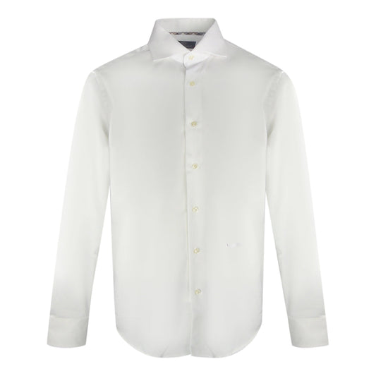 Aquascutum Plain Long Sleeve White Shirt