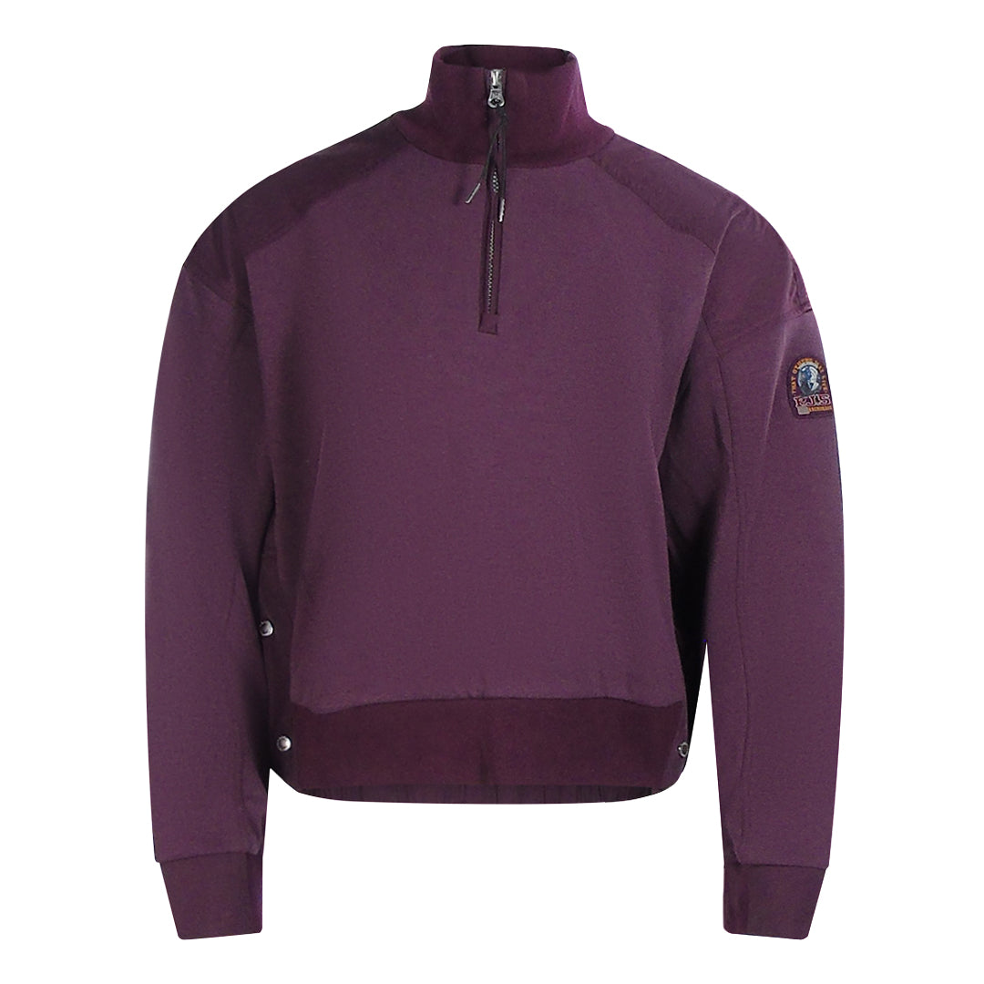 Parajumpers Quarter Zip Turtleneck Fleece Purple Sweatshirt S