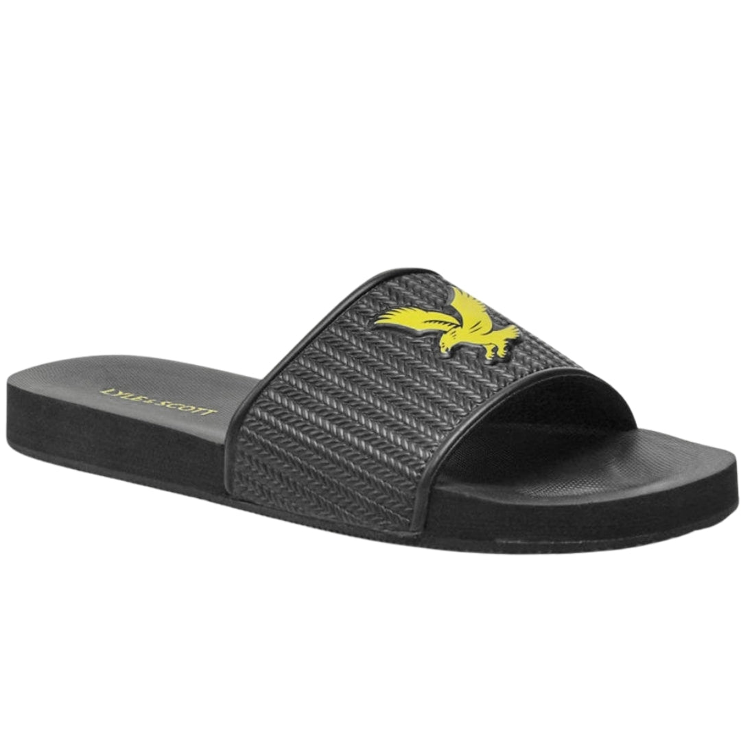 Lyle & Scott Logo Gunmetal Slides