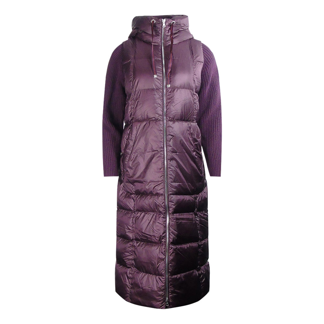 Parajumpers Halisa Fig Purple Long Hooded Down Jacket S