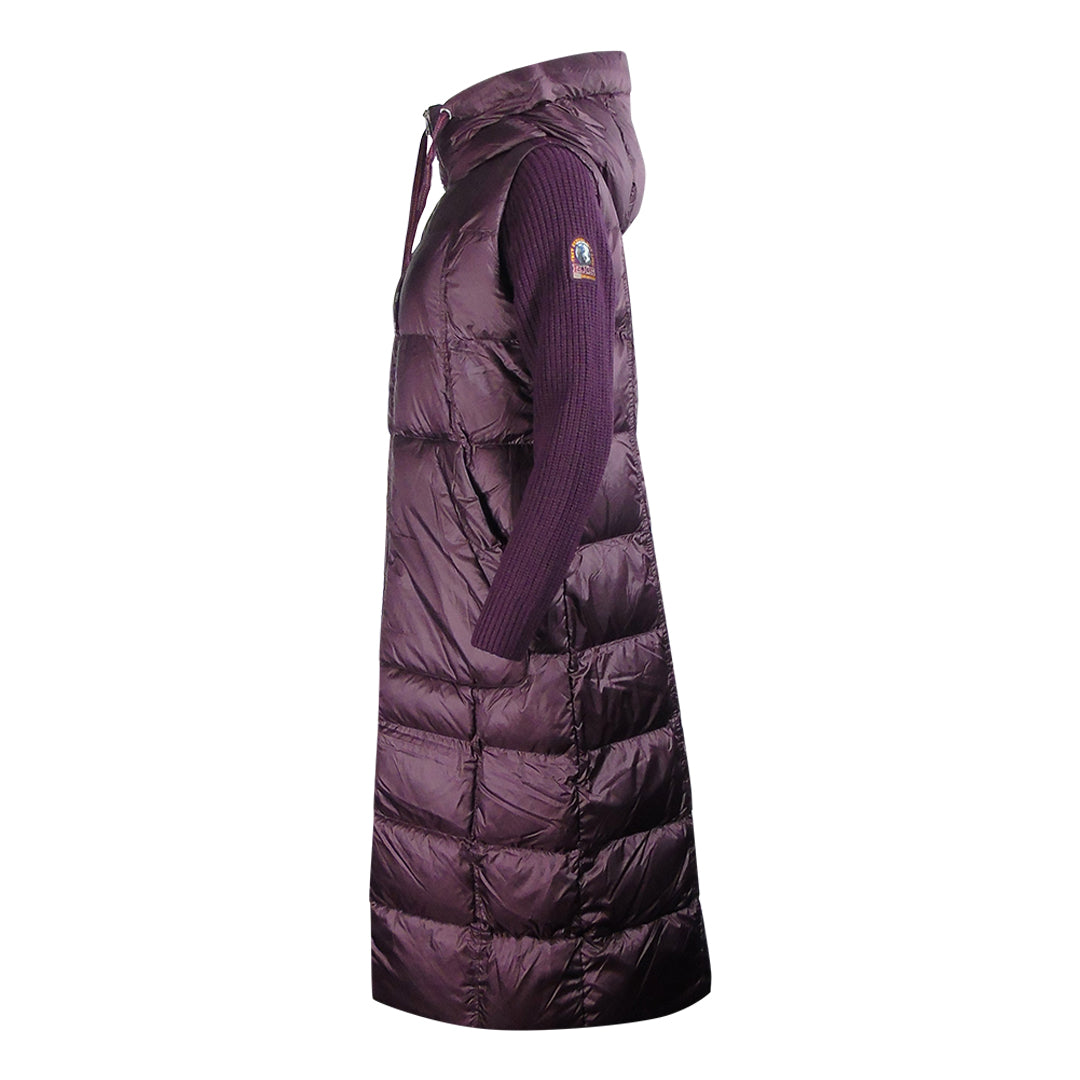 Parajumpers Halisa Fig Purple Long Hooded Down Jacket S