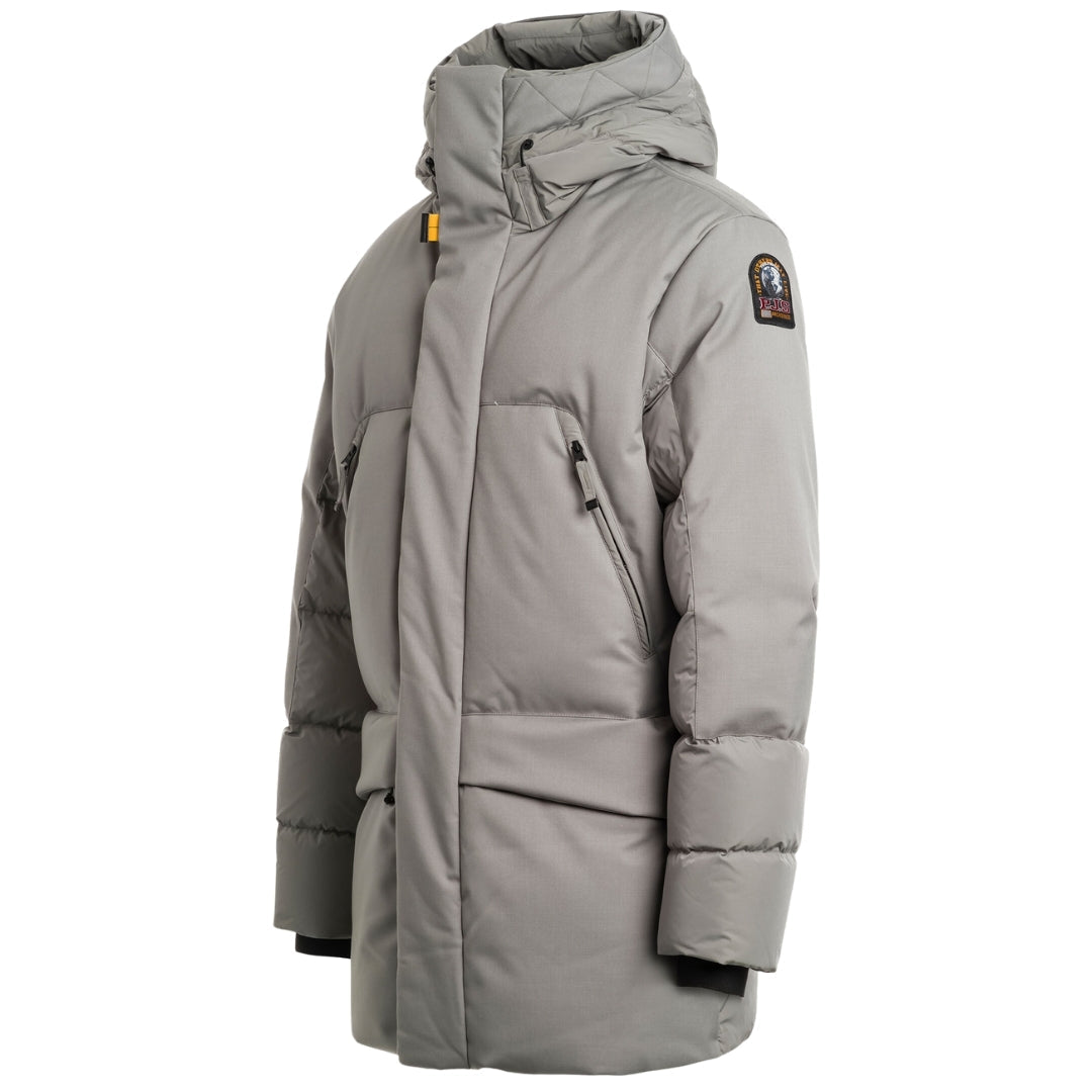 Parajumpers Hikari Grey Long Hooded Down Jacket L