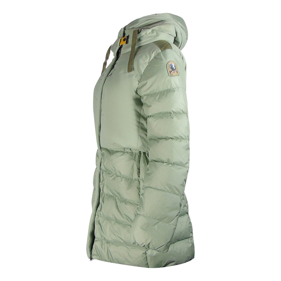 Parajumpers Inga Nile Green Long Hooded Down Jacket S