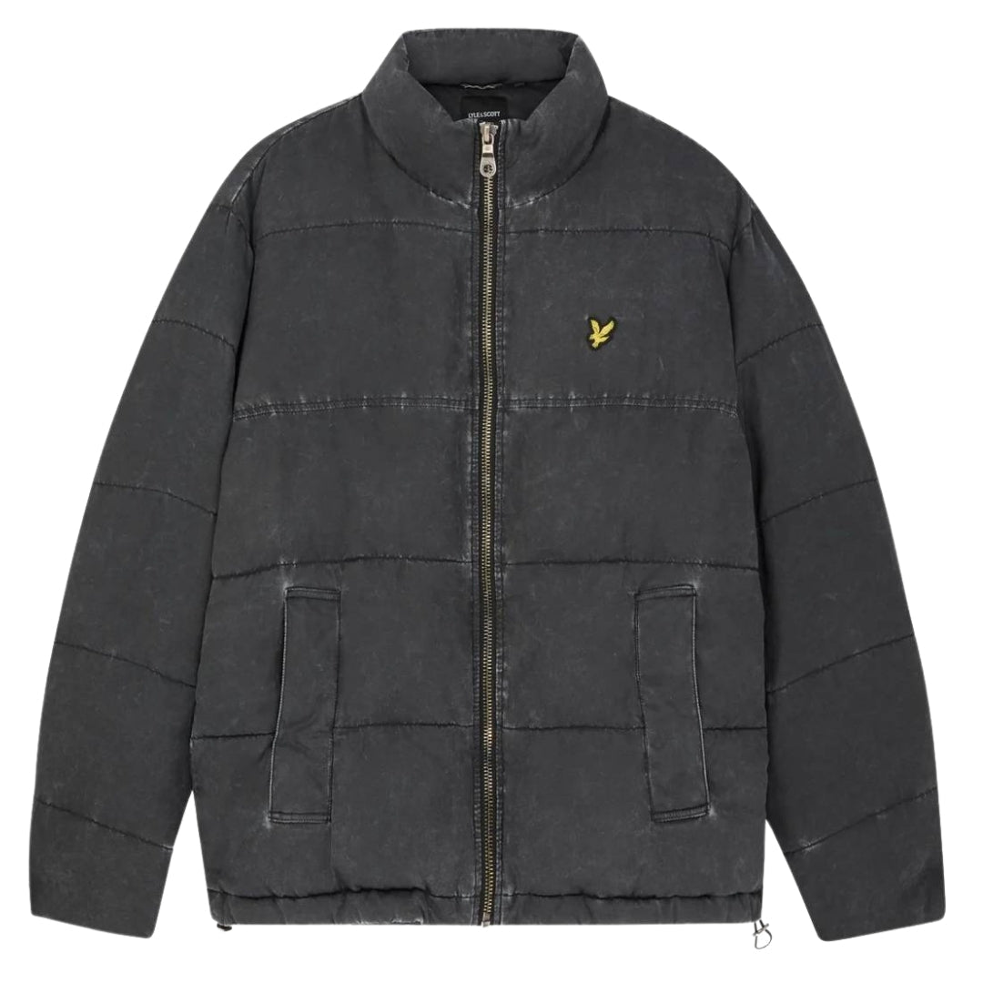 Lyle & Scott Faded Black Funnelled Puffer Jacket S