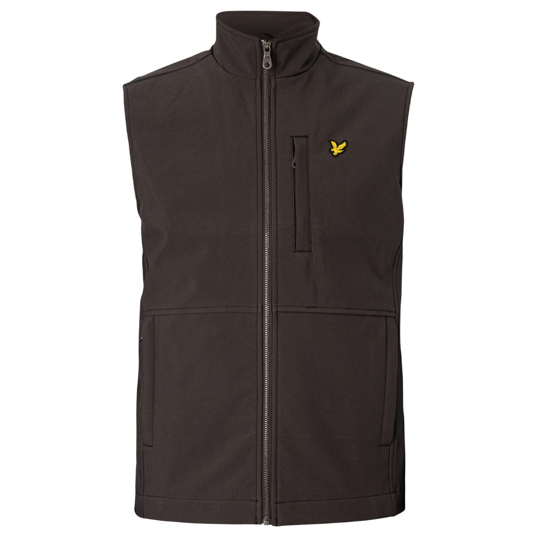 Lyle & Scott Branded Logo Softshell Dark Grey Gilet Jacket XS