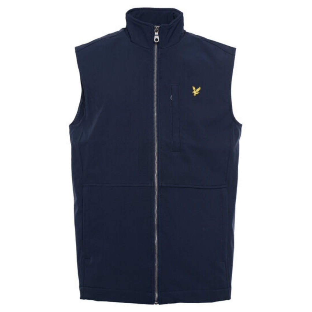 Lyle & Scott Branded Logo Softshell Navy Blue Gilet Jacket XS