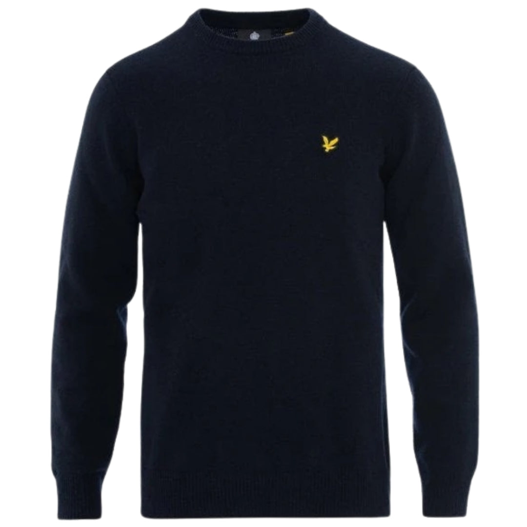 Lyle & Scott Lambswool Knitted Dark Navy Blue Sweater XS