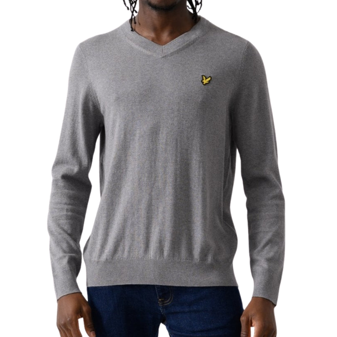 Lyle & Scott V-Neck Mid Grey Pull Over Jumper S