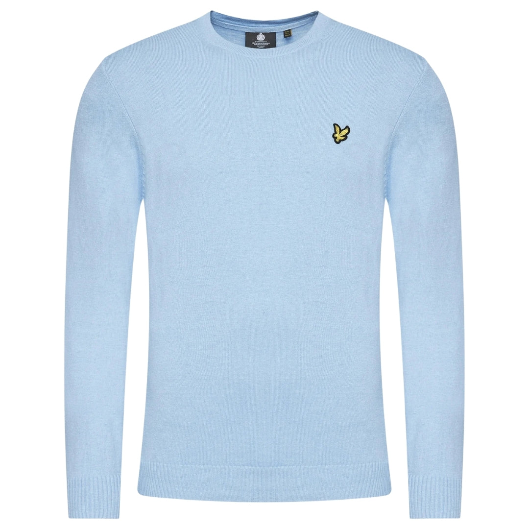 Lyle & Scott Cotton Merino Crew Neck Jumper Light Blue Sweater XS