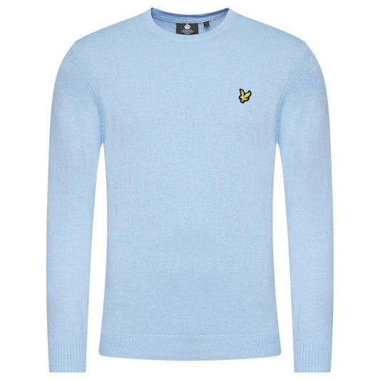 Lyle & Scott Cotton Merino Crew Neck Jumper Light Blue Sweater XS