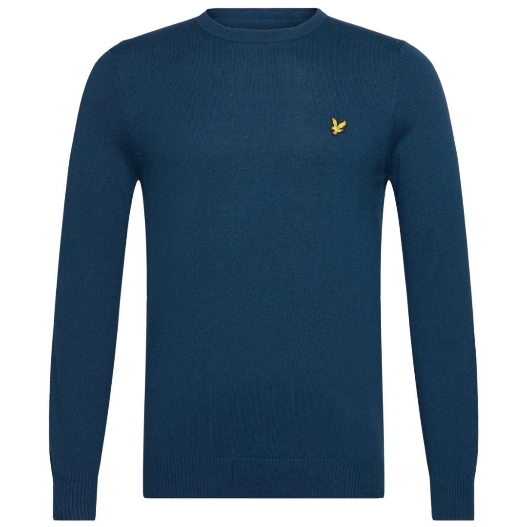 Lyle & Scott Cotton Merino Crew Neck Jumper Apres Navy Blue Sweater M