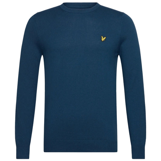 Lyle & Scott Cotton Merino Crew Neck Jumper Apres Navy Blue Sweater M