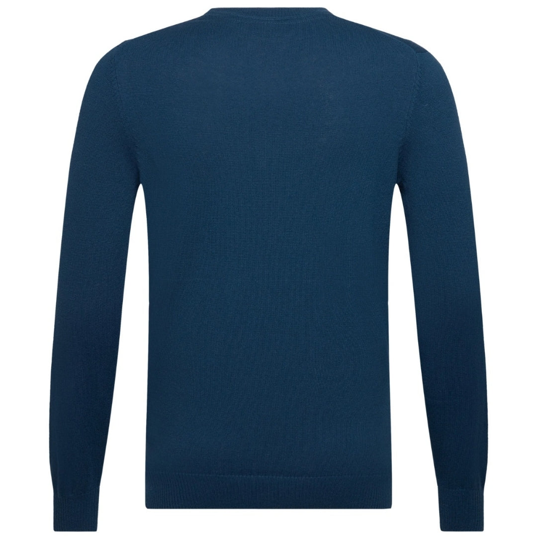 Lyle & Scott Cotton Merino Crew Neck Jumper Apres Navy Blue Sweater M