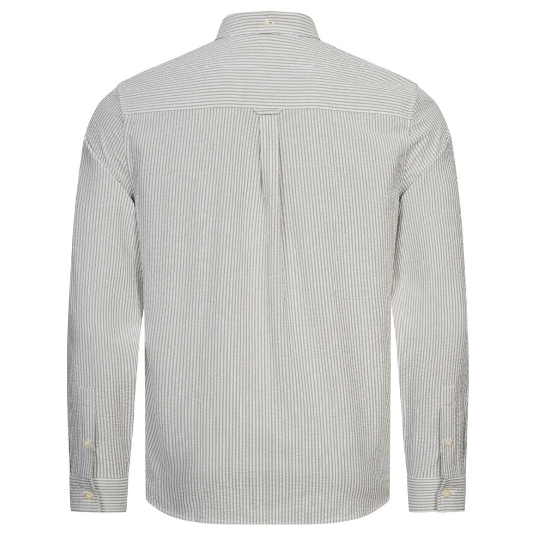 Lyle & Scott Long Sleeve Seersucker Strike White Shirt XS