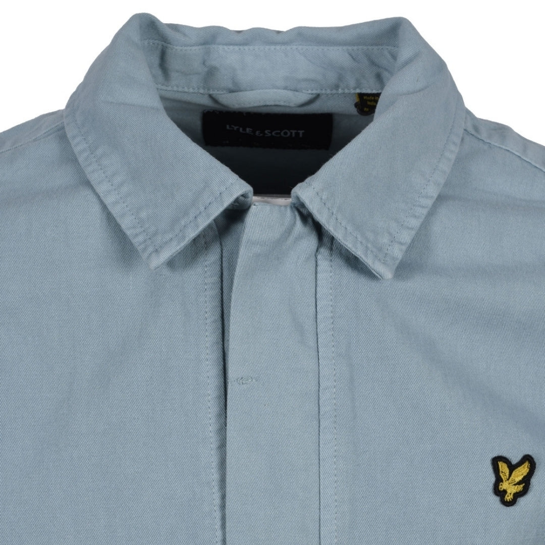 Lyle & Scott Washed Drill Overshirt Away Blue Jacket XS