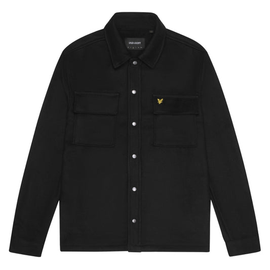 Lyle & Scott Plain Jet Black Overshirt Jacket S