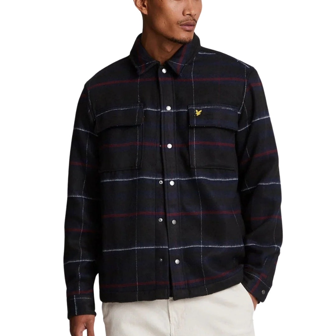 Lyle & Scott Brushed Tartan Muddy Navy Overshirt Jacket S