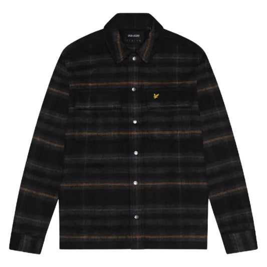 Lyle & Scott Brushed Tartan Jet Black Overshirt Jacket S