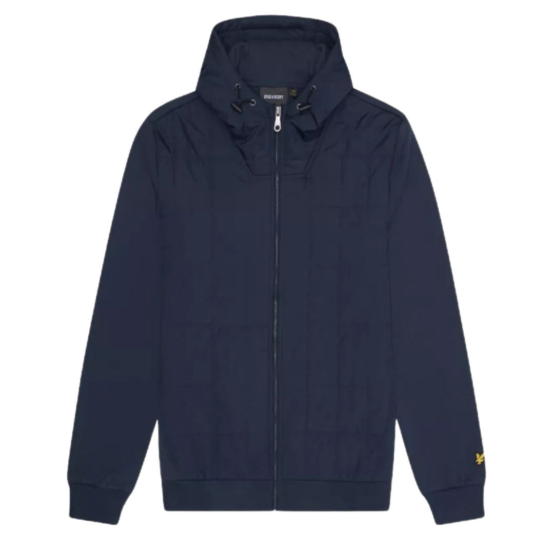 Lyle & Scott Hybrid Quilted Navy Blue Zip-Up Hoodie M