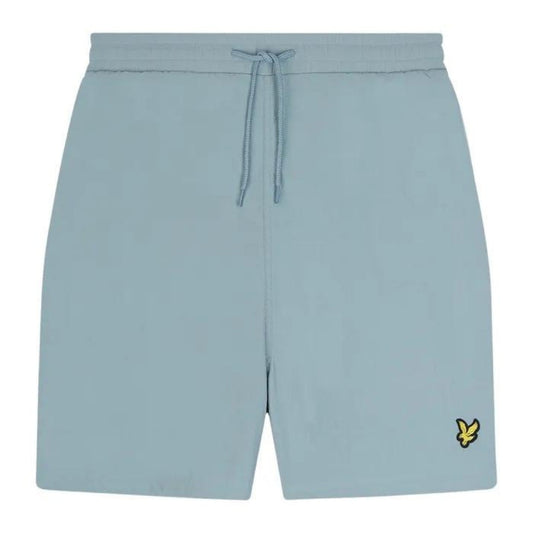 Lyle & Scott Branded Logo Slate Blue Swim Shorts