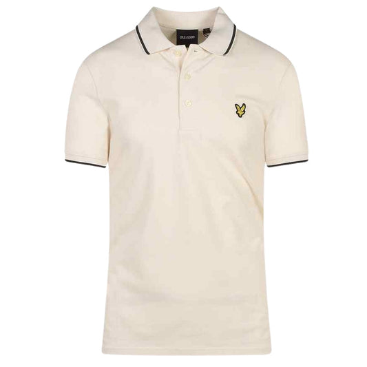 Lyle & Scott Tipped Collar Chalk Polo Shirt