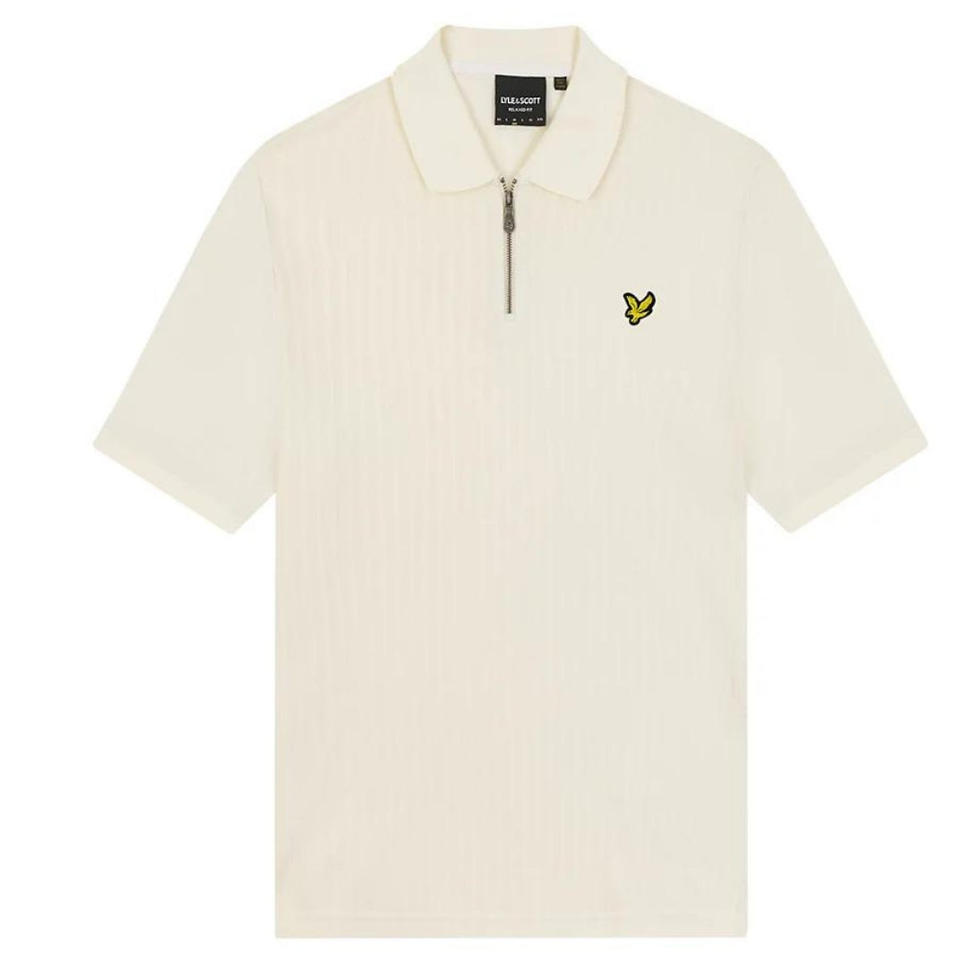 Lyle & Scott Textured Stripe Chalk Polo Shirt