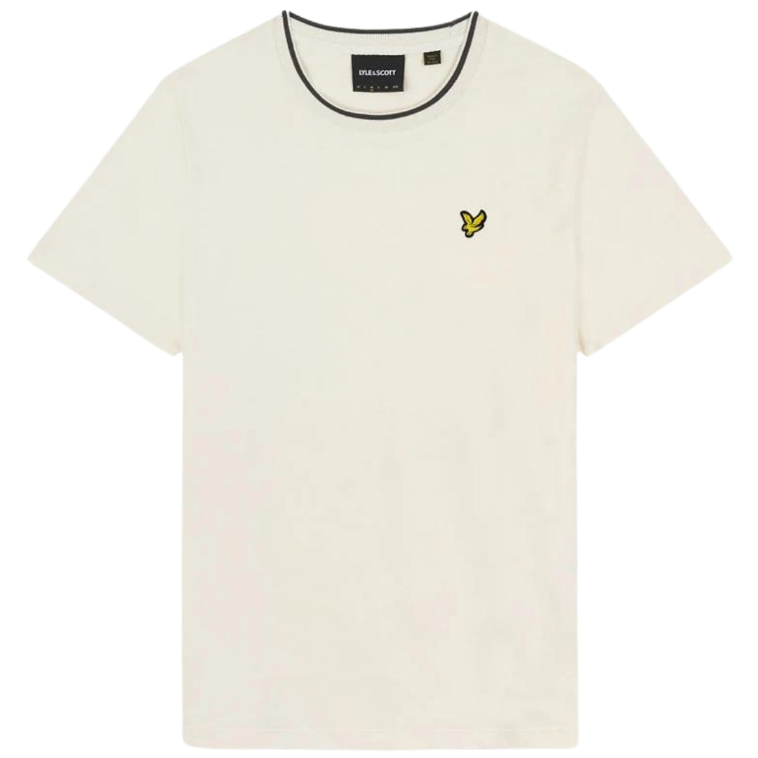 Lyle & Scott Tipped Collar Chalk T-Shirt