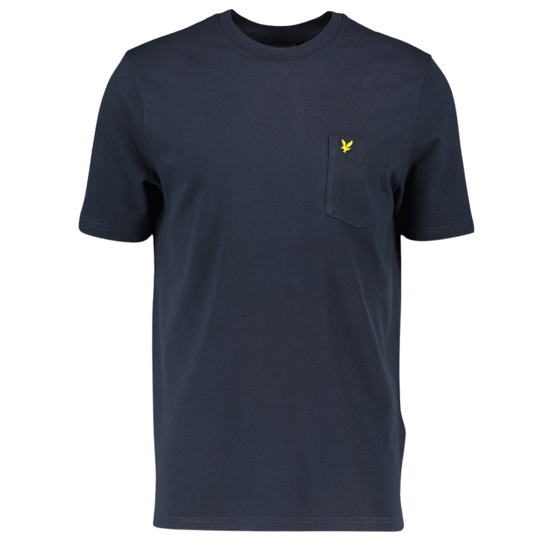 Lyle & Scott Plain Pique Pocket Navy Blue T Shirt