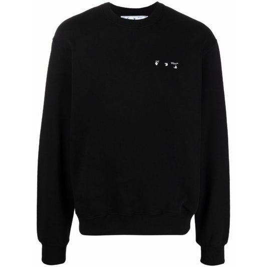 Off-White OW Logo Slim Fit Crewneck Black Sweatshirt XS