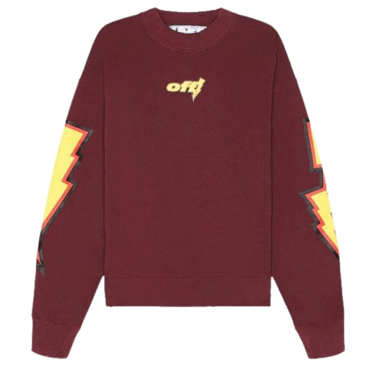 Off-White Thunder Stable Skate Fit Crewneck Burgundy Sweatshirt XXL