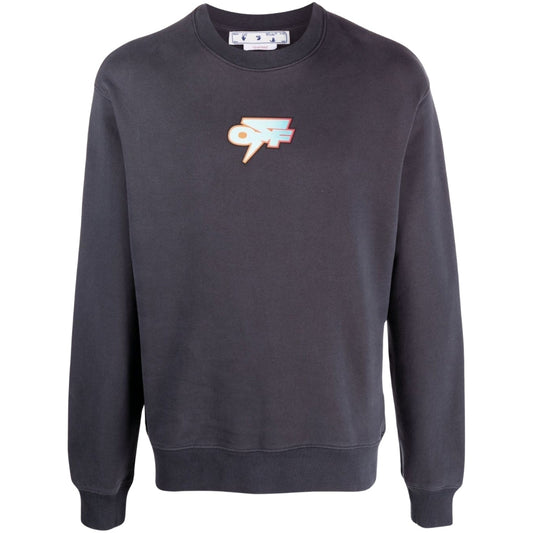 Off-White Thunder Skate Fit Crewneck Navy Blue Sweatshirt XS