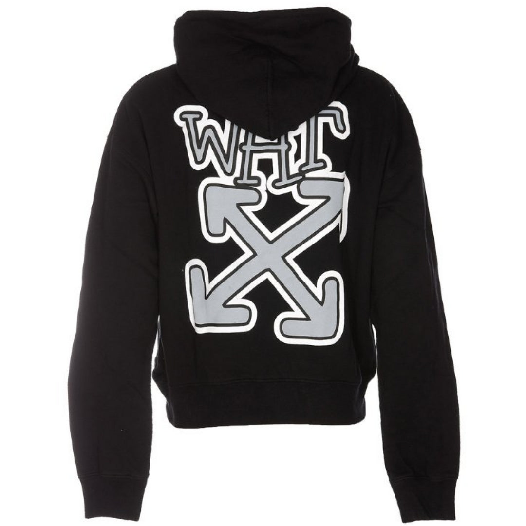 Off-White Carlos Arrow Logo Black Oversized Fit Hoodie S