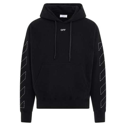 Off-White Off Stitch Diag Design Skate Fit Black Hoodie S