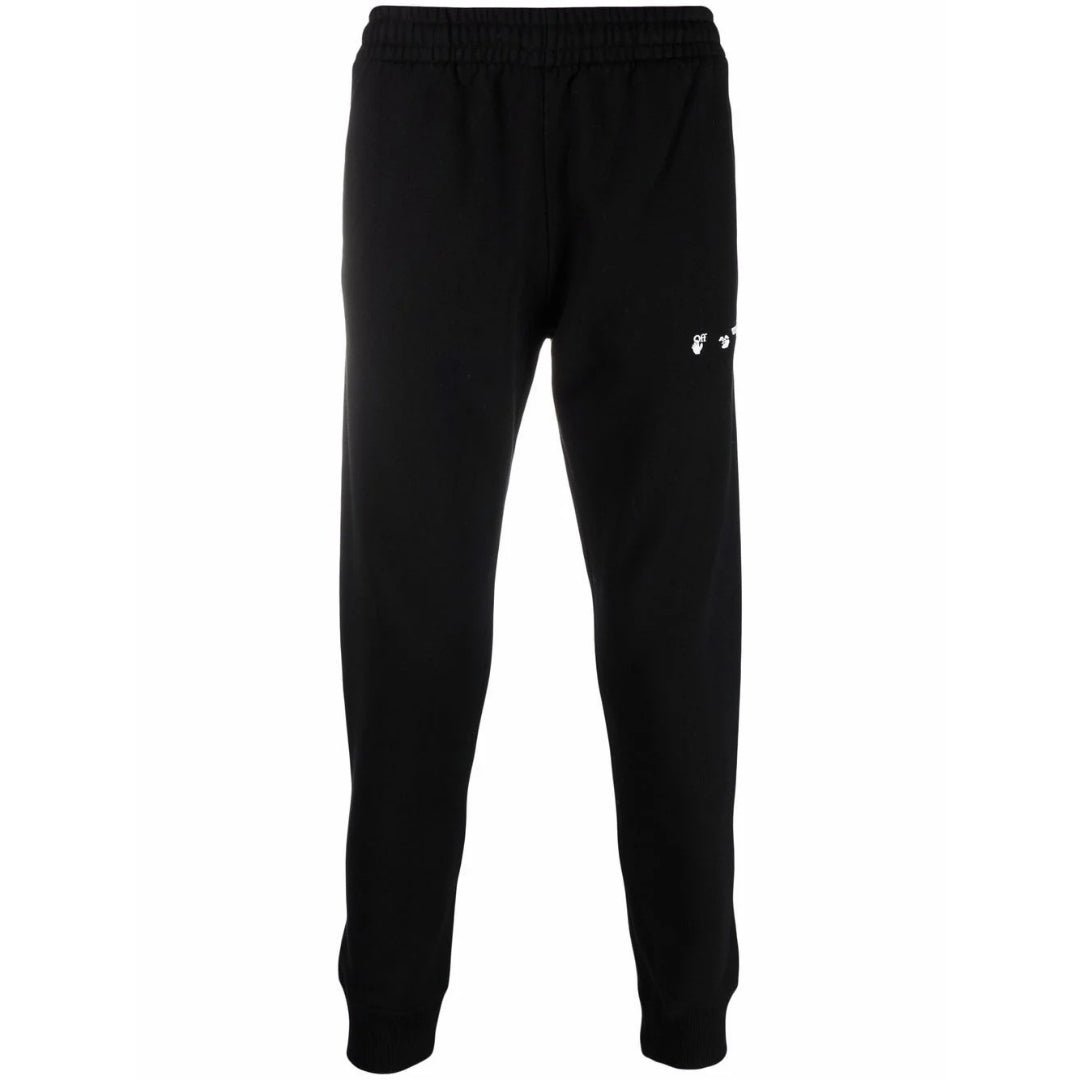 Off-White OW Logo Short Cuffed Black Sweatpants XS