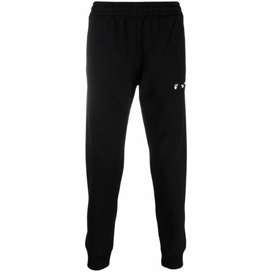 Off-White OW Logo Short Cuffed Black Sweatpants XS