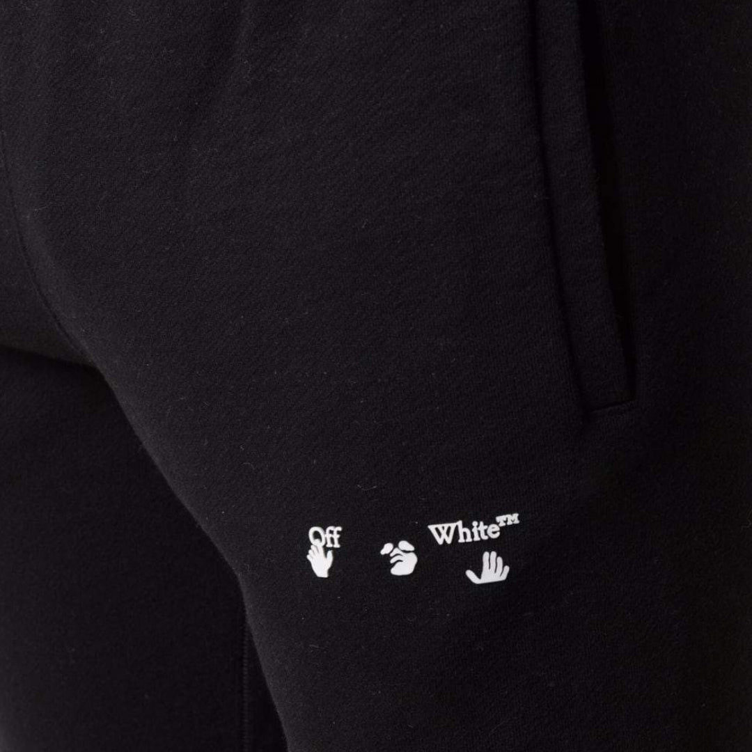 Off-White OW Logo Short Cuffed Black Sweatpants XS