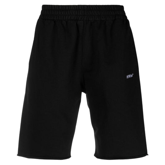 Off-White Scribble Design Black Sweat Shorts S