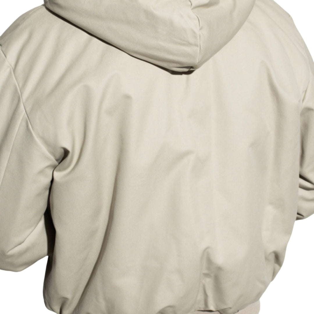 Off-White Plain Abbey Stone Vintage White Bomber Jacket S