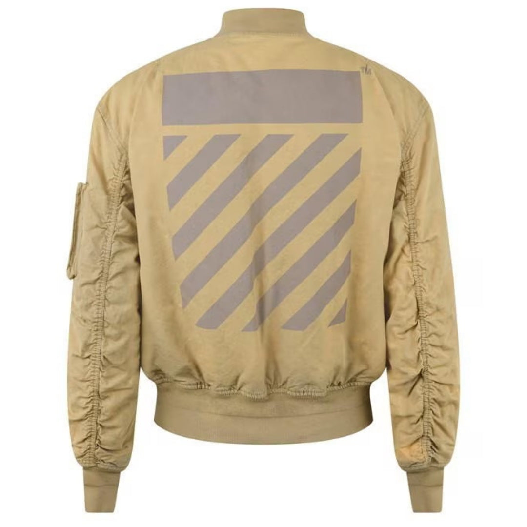 Off-White Diag Tab Vintage Beige Bomber Jacket S