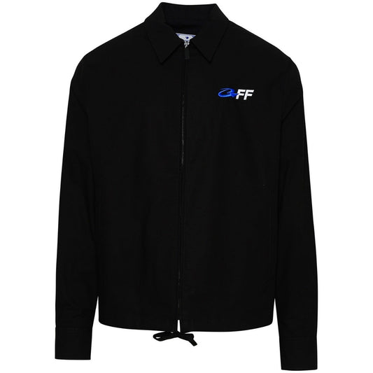 Off-White Exact Opposite Zip-Up Black Hybrid Shirt M