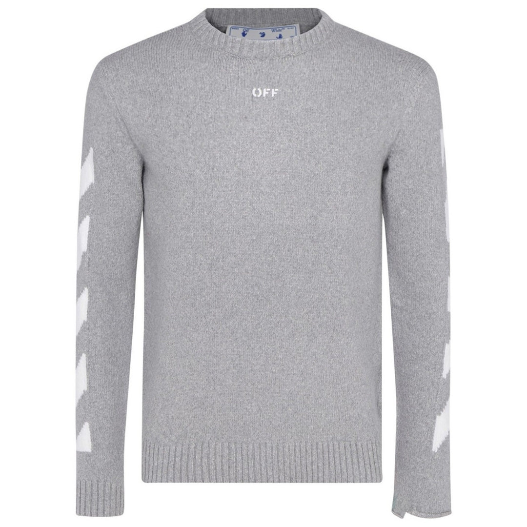 Off-White Arrow Logo Grey Knit Jumper M