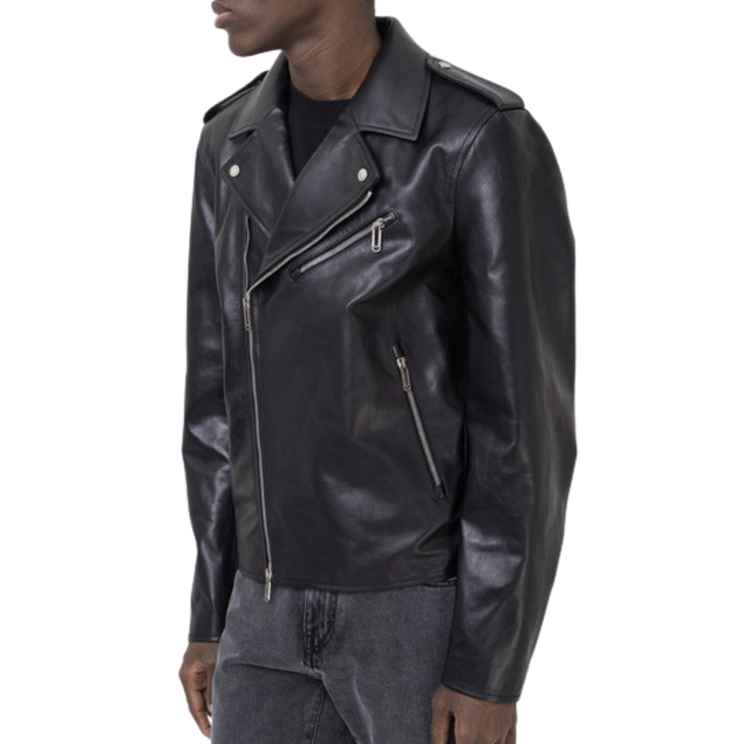 Off-White Diag Tab Biker Leather Jacket S