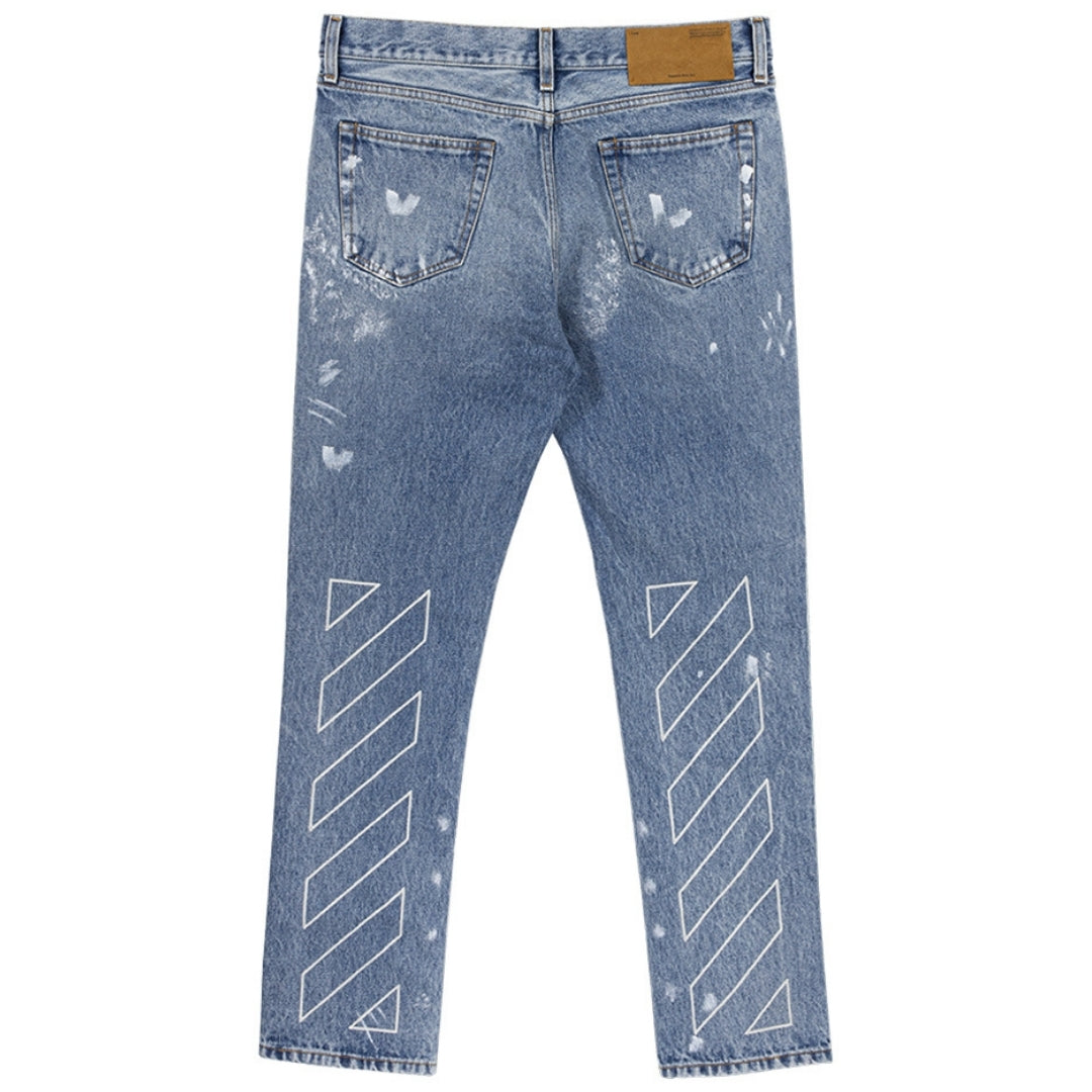 Off-White Diag Outline Print Vintage Blue Jeans W29 / 32L