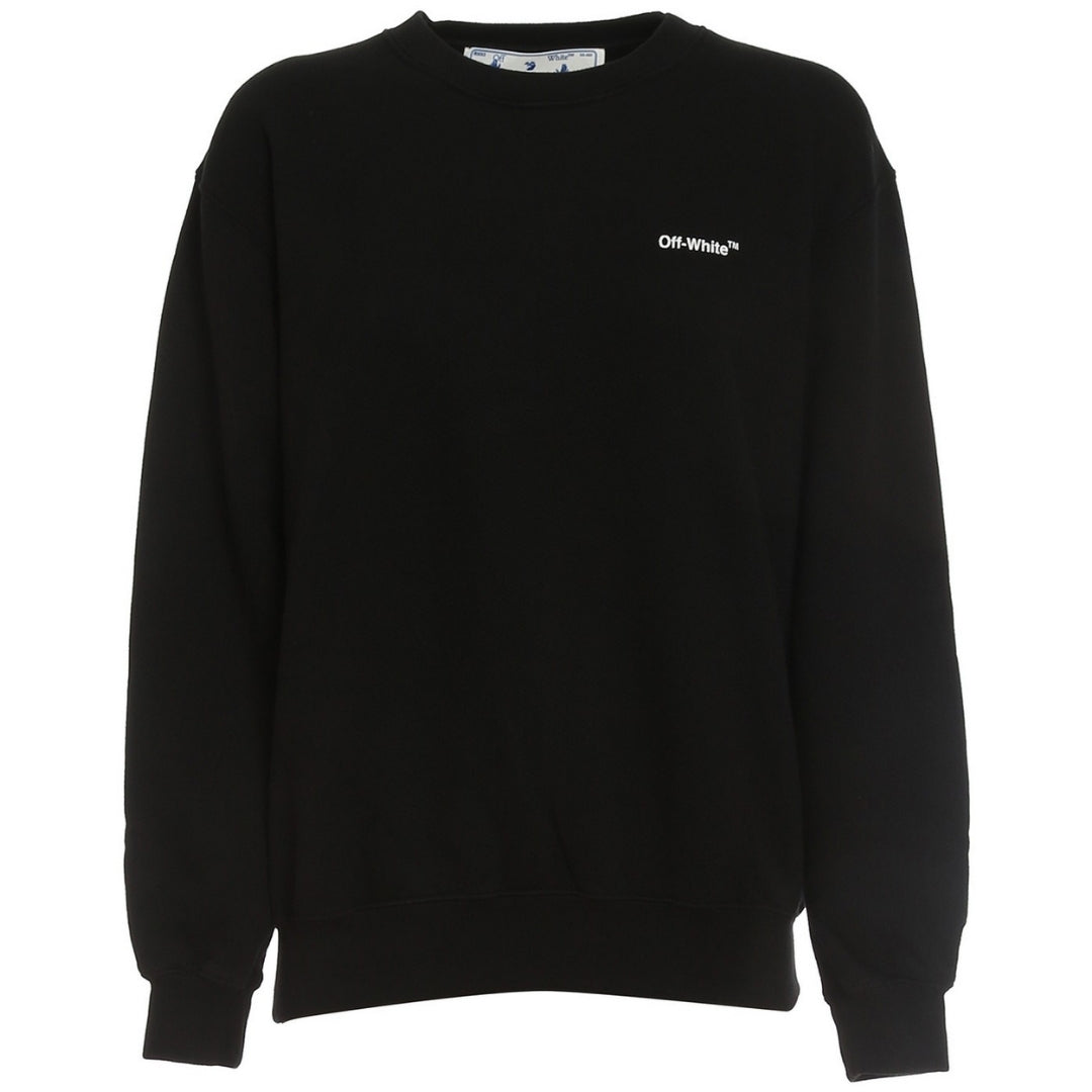 Off-White Diag Design on Back Regular Fit Black Sweatshirt XS