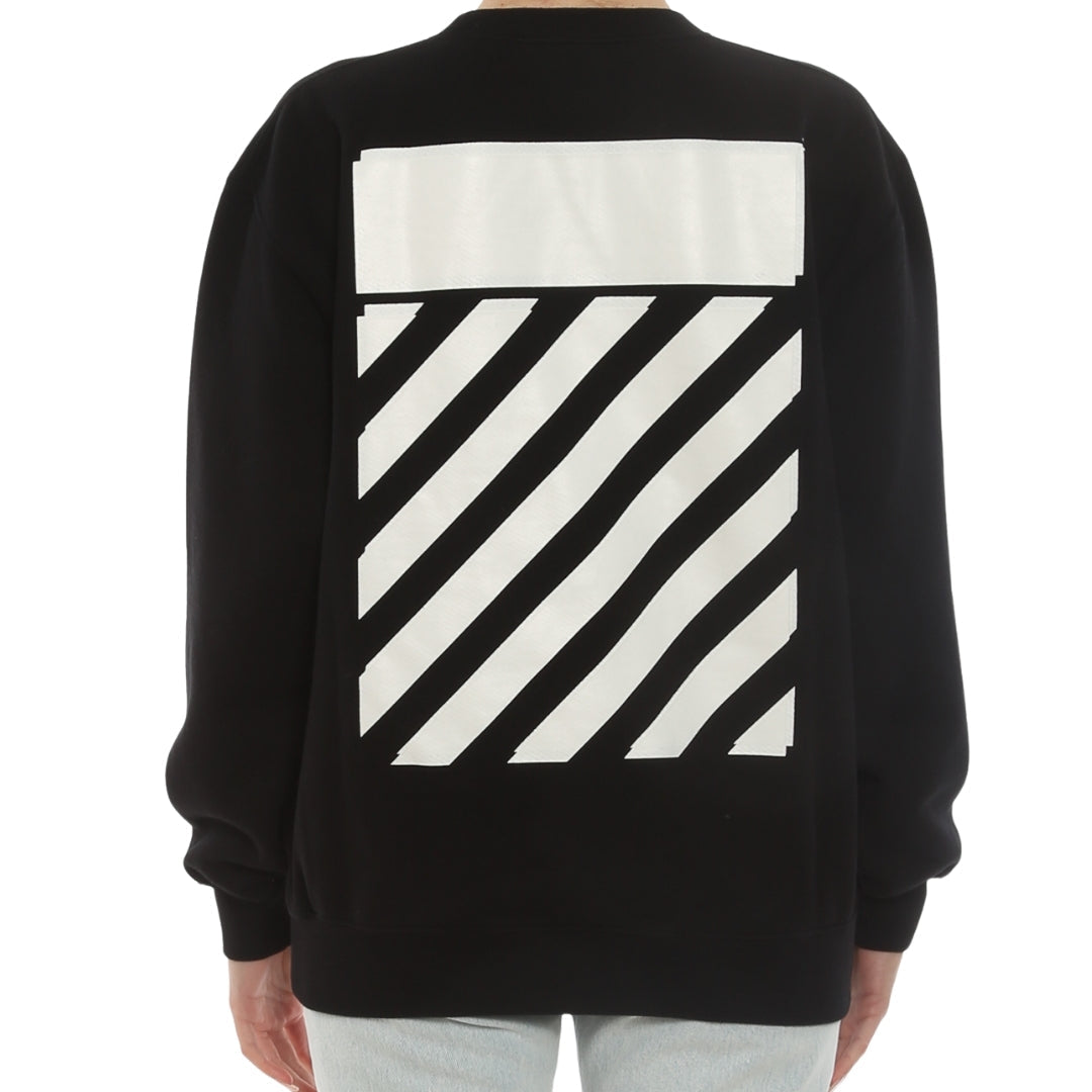 Off-White Diag Design on Back Regular Fit Black Sweatshirt XS