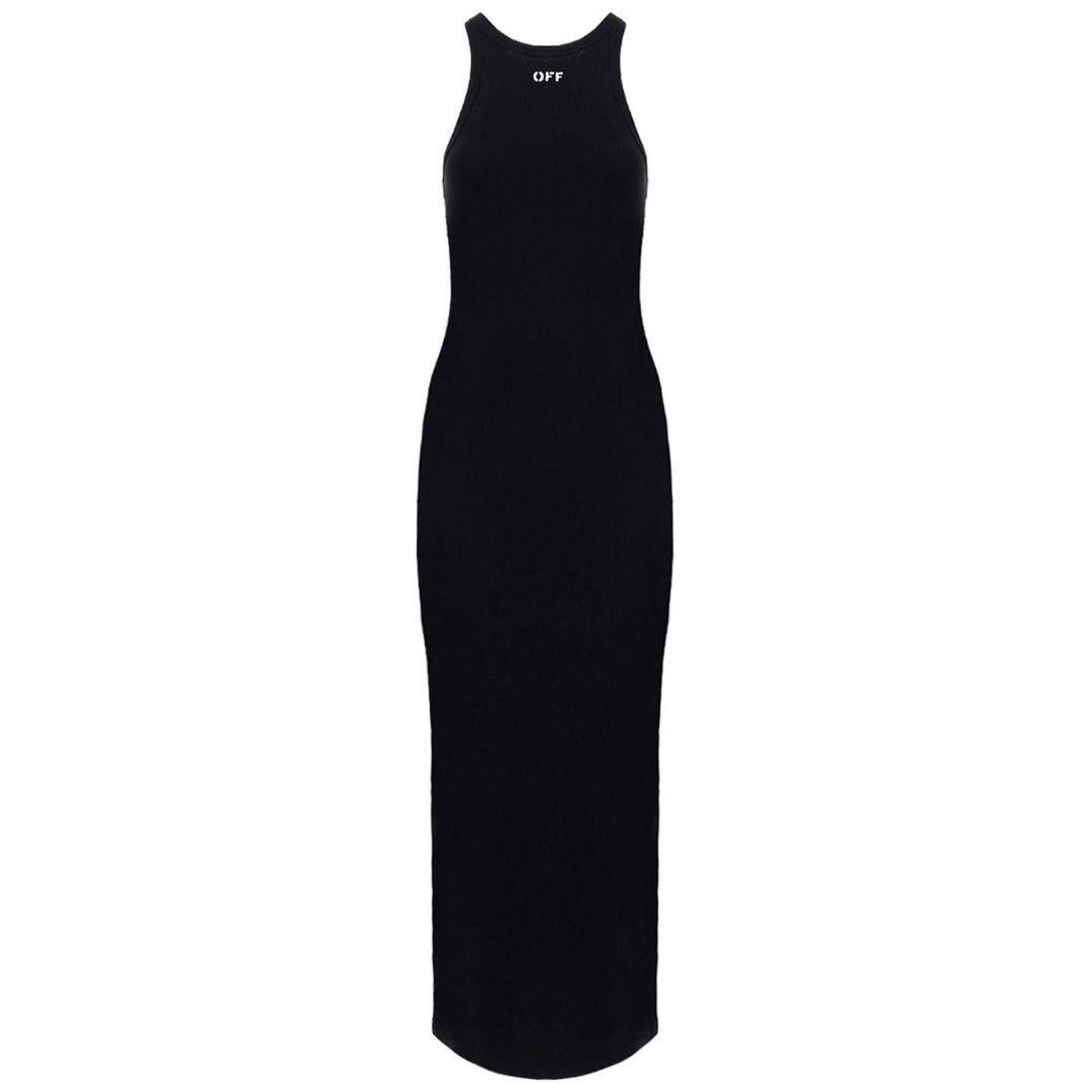 Off-White Basic Ribbed Black Dress S