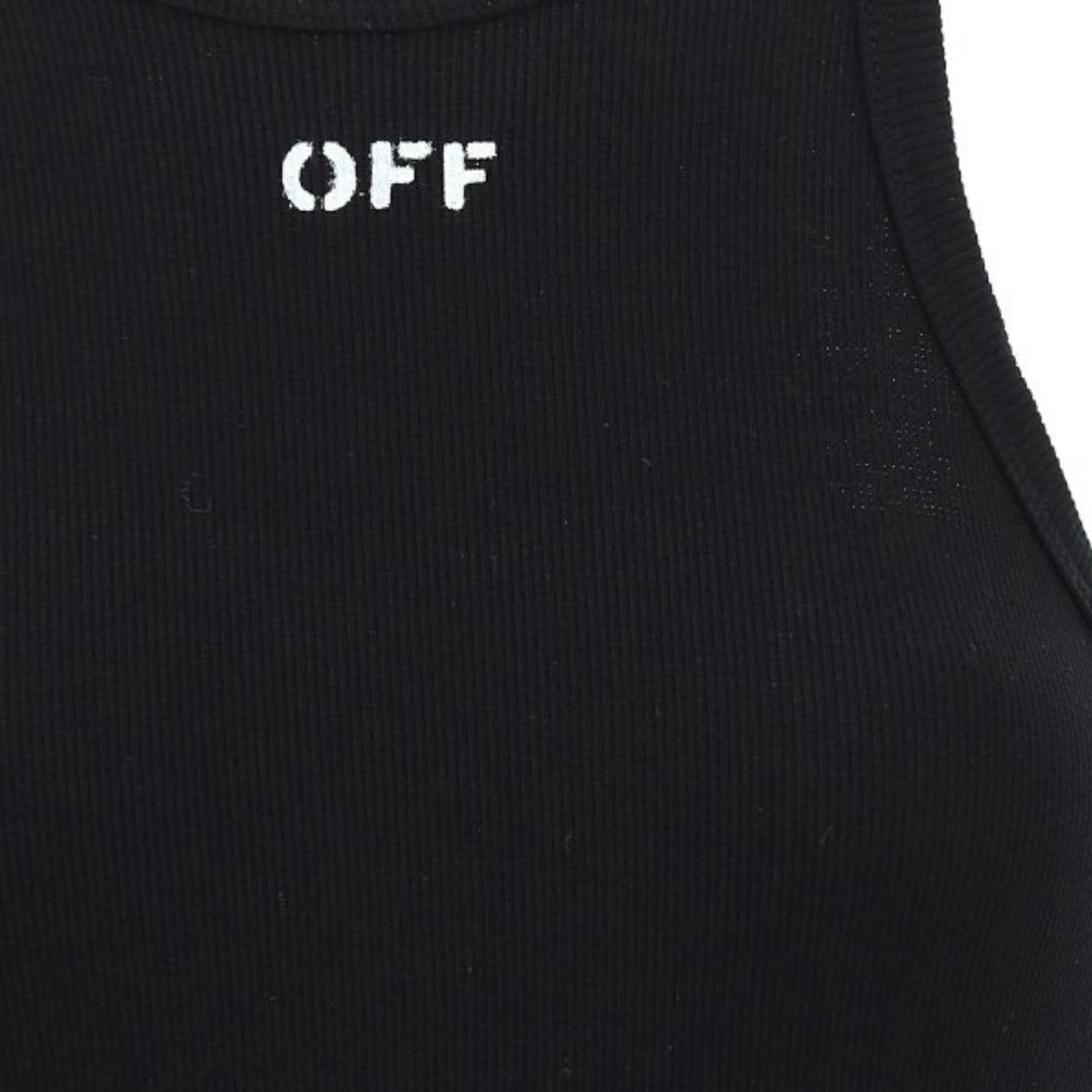 Off-White Basic Ribbed Black Dress S