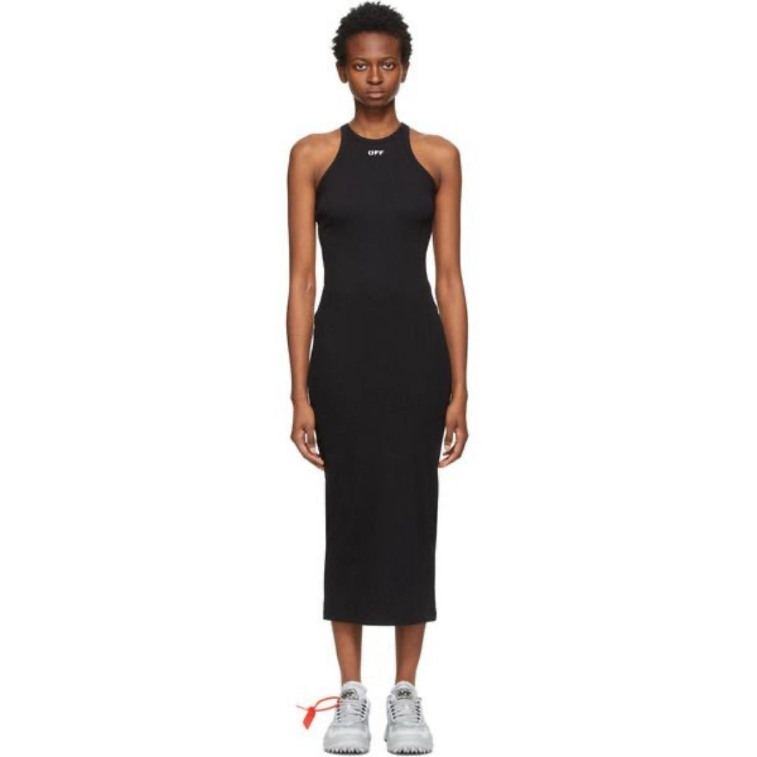 Off-White Basic Ribbed Black Dress S