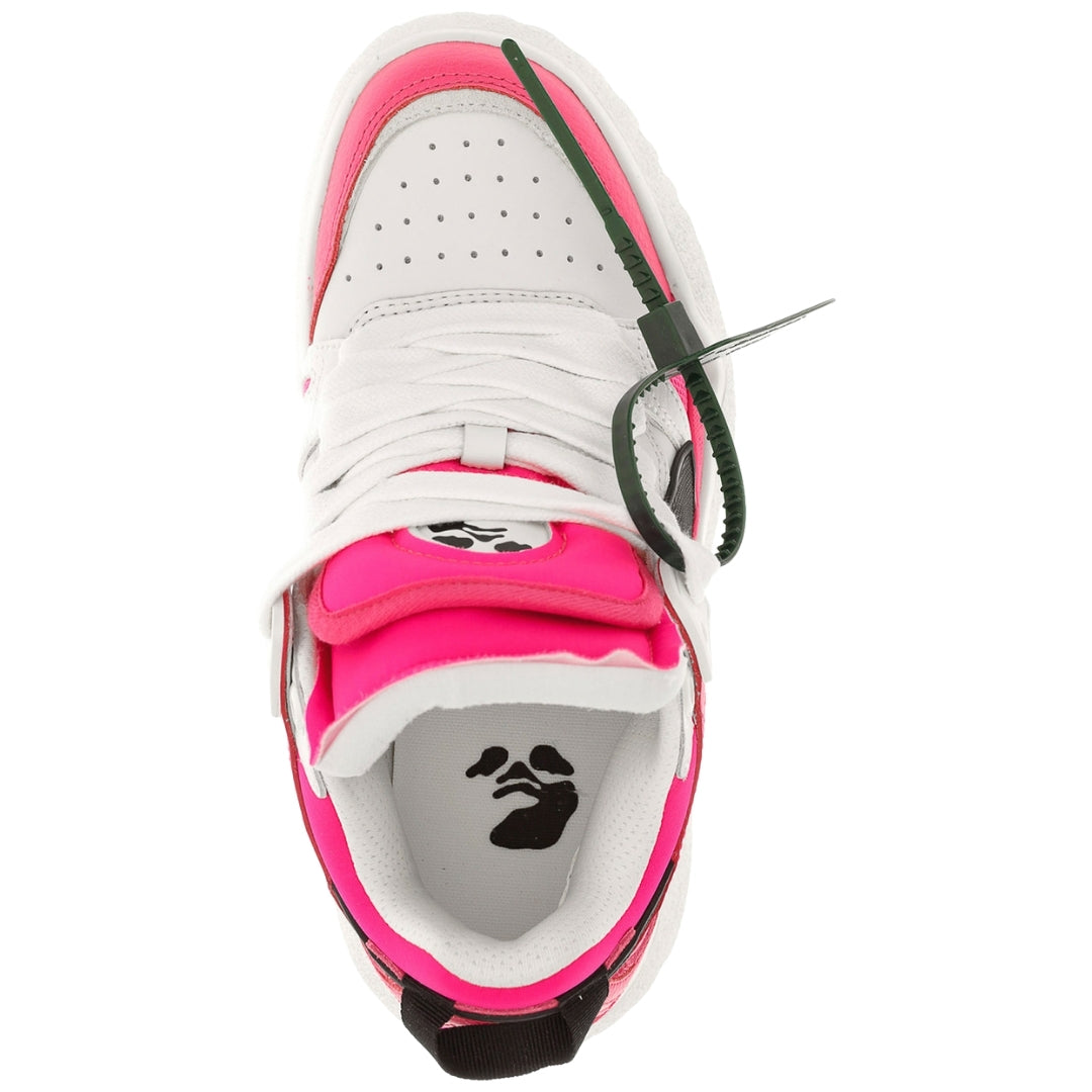 Off White Midtop Fuchsia Leather Sneakers