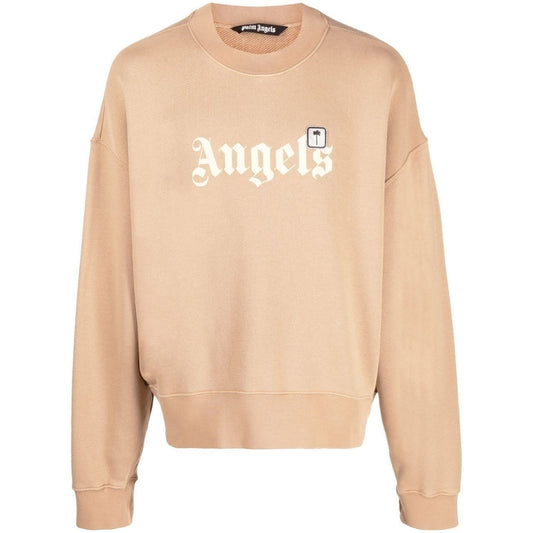 Palm Angels Bold Angels PXP Logo Beige Sweatshirt XS